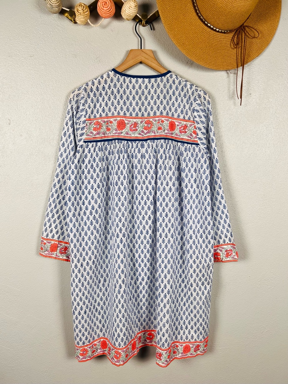 NWT SZ Blockprints x J. Crew Leyla Floral Tassel Tunic Mini Dress Large - Picture 3 of 6